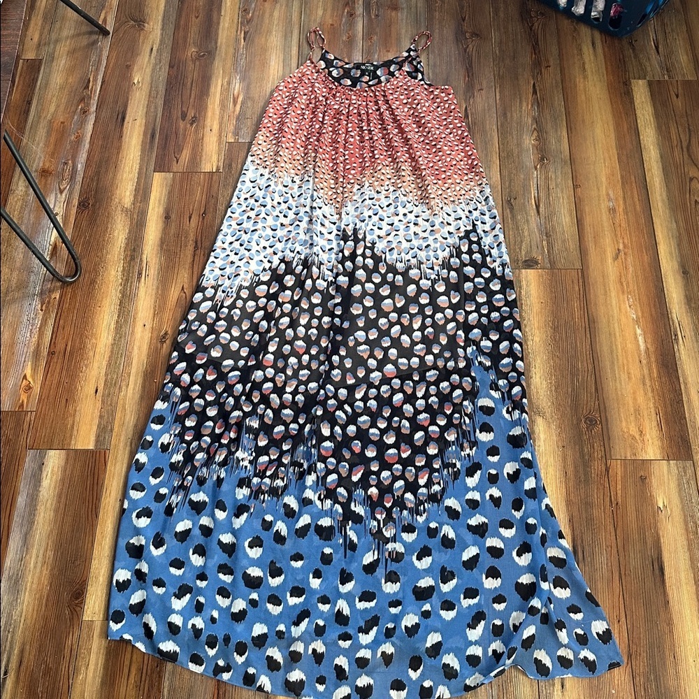 NIC+ZOE Blue Dahlia spaghetti strap maxi dress Medium - Picture 4 of 10
